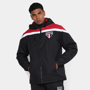 Jaqueta São Paulo SPR Parka C/ Capuz Masculina - Preto+Branco